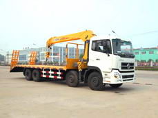 東風天龍前四后八帶隨車吊多功能平板運輸車全面解析